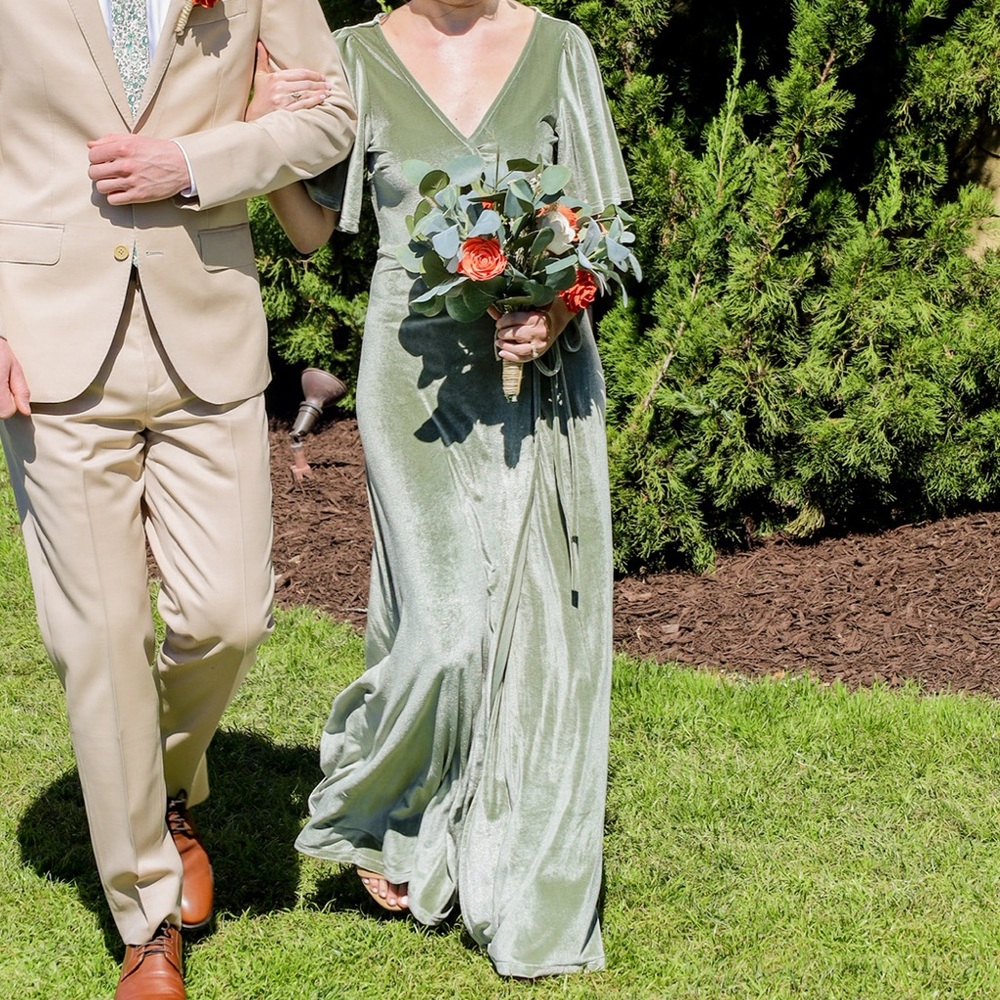 Sage Green Velvet Baltic Born Maxi Dress